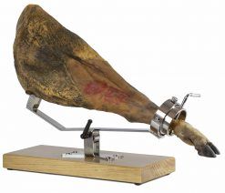 Jamonero profesional barato de madera con jamón