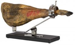 Jamonero profesional giratorio y basculante económico con jamón
