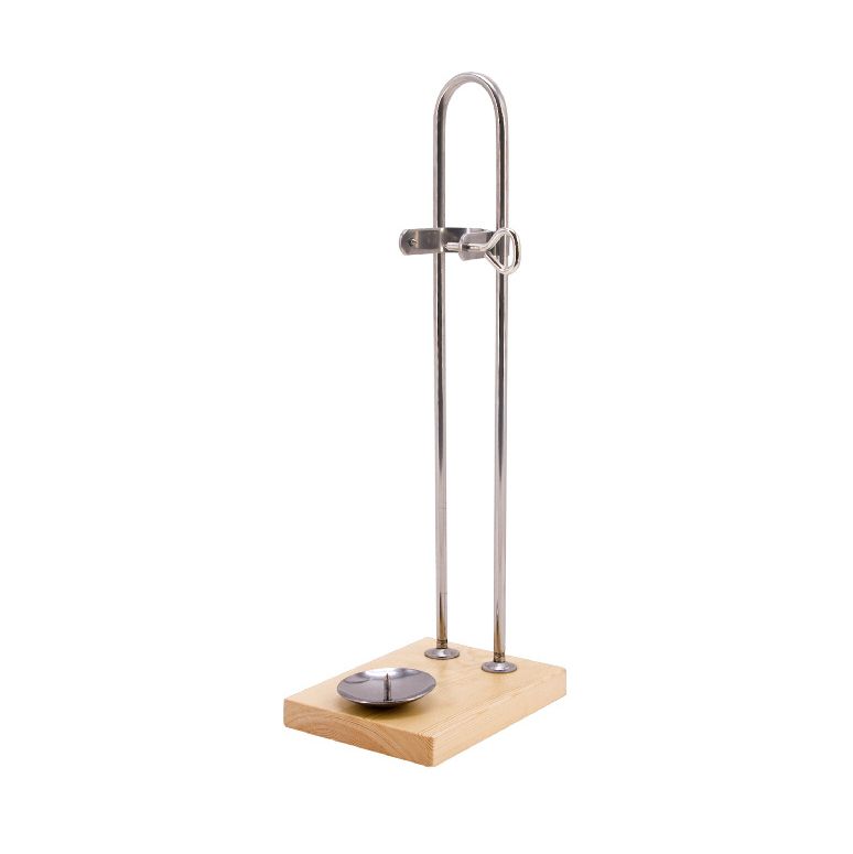 Comprar jamonero vertical inoxidable con base de madera Flores Cortés 17401